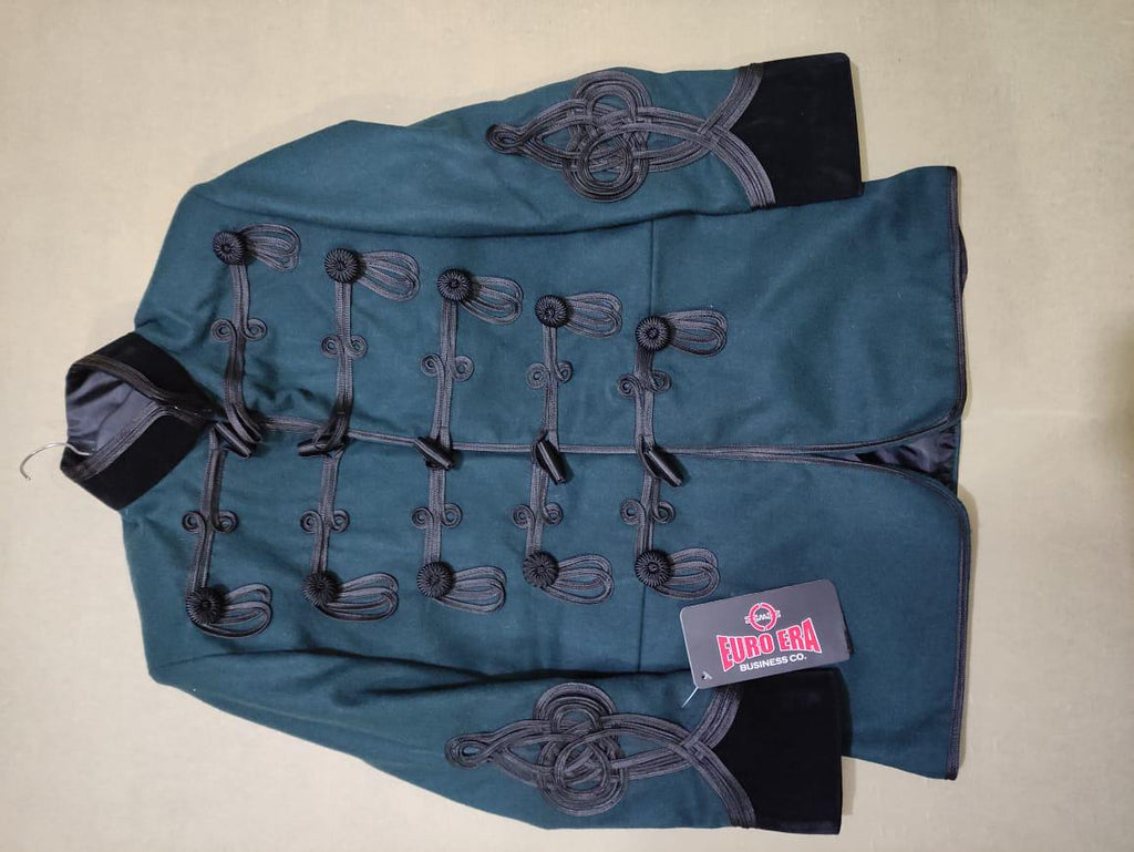 Napoleonic Hussars Attila Wool Tunic Jacket: 95th Rifles Steampunk Coat