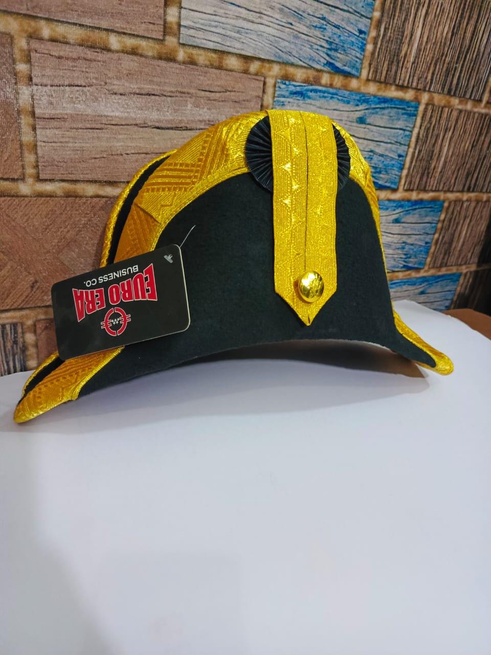 Wool Bicorne Hat: 18th Century Officer, Tall Captains Tricorne