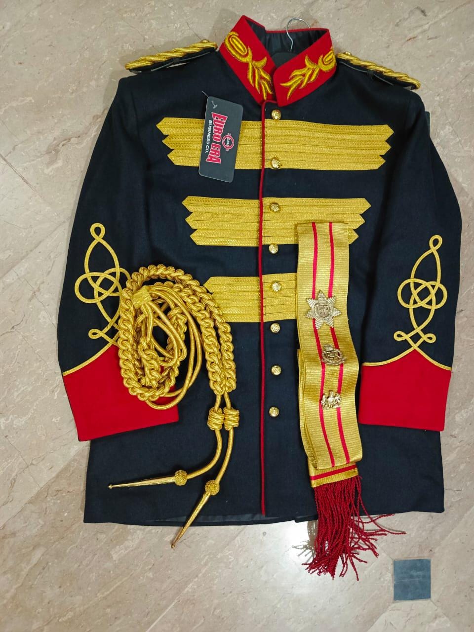 Steampunk Hussar Jacket: Wool Military Tailcoat with Aiguillette