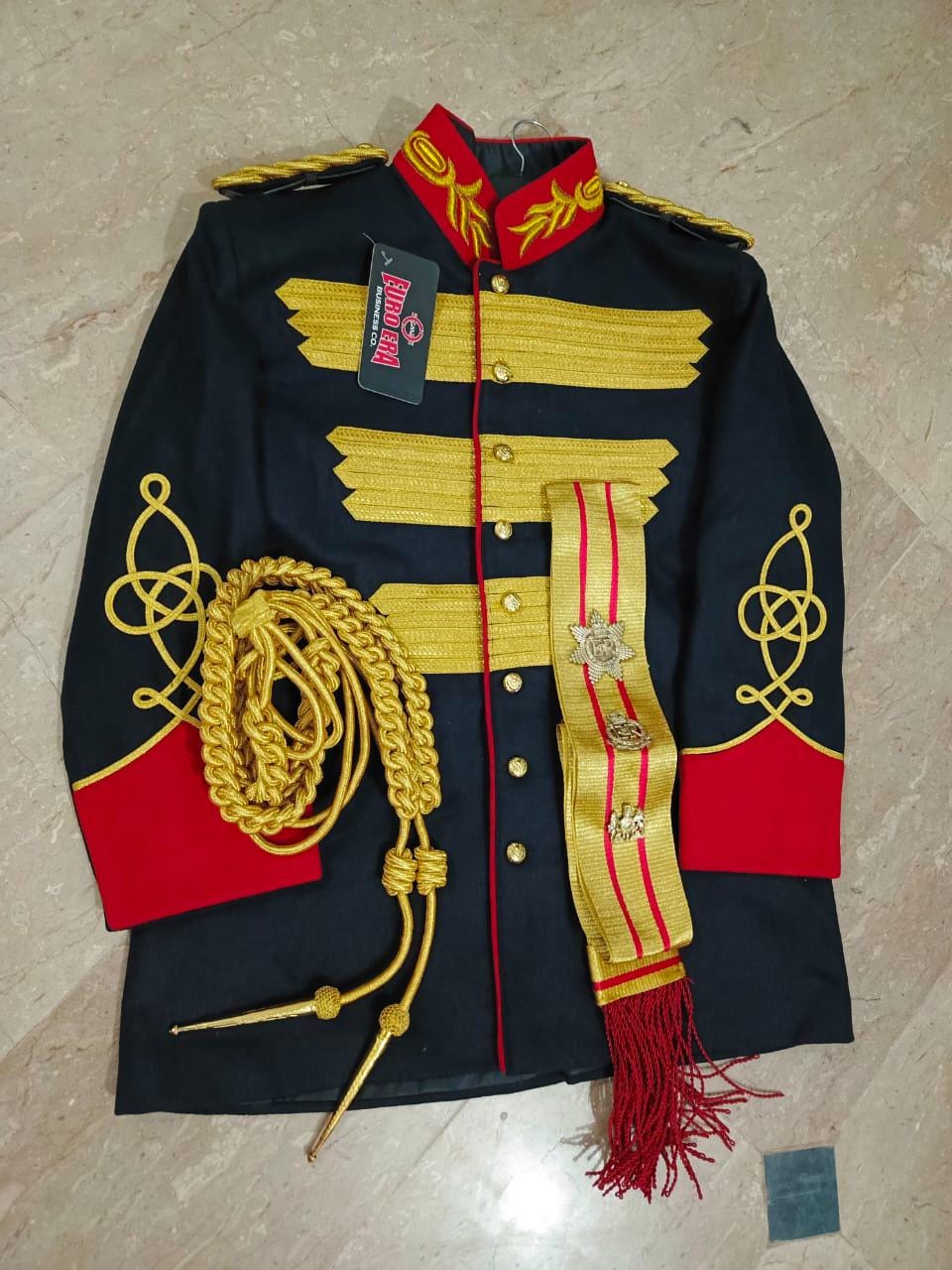 Steampunk Hussar Jacket: Wool Military Tailcoat with Aiguillette