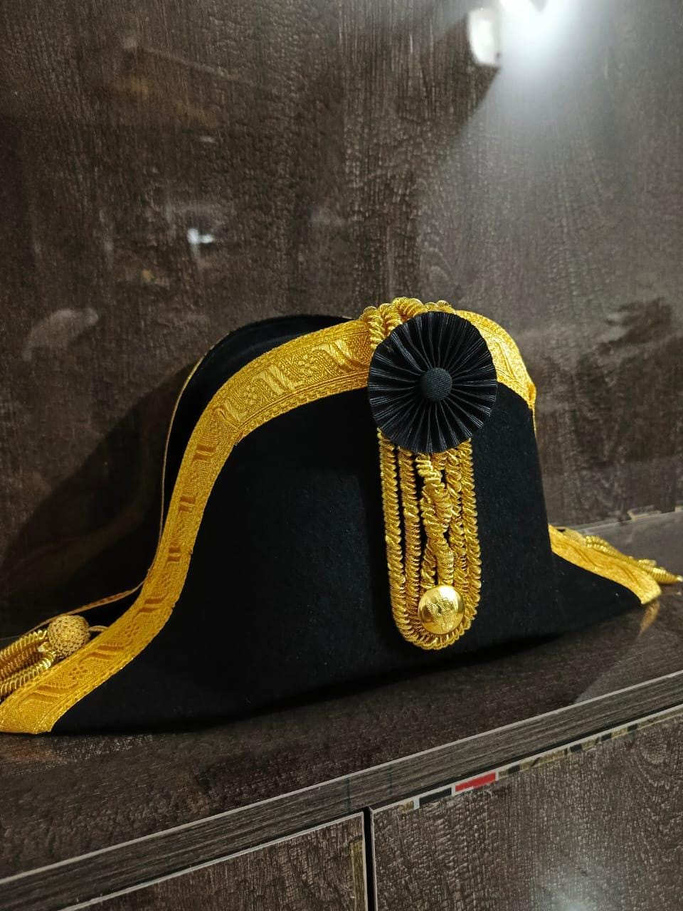 Felted Wool Bicorn Hat: Napoleonic Prussian General Style