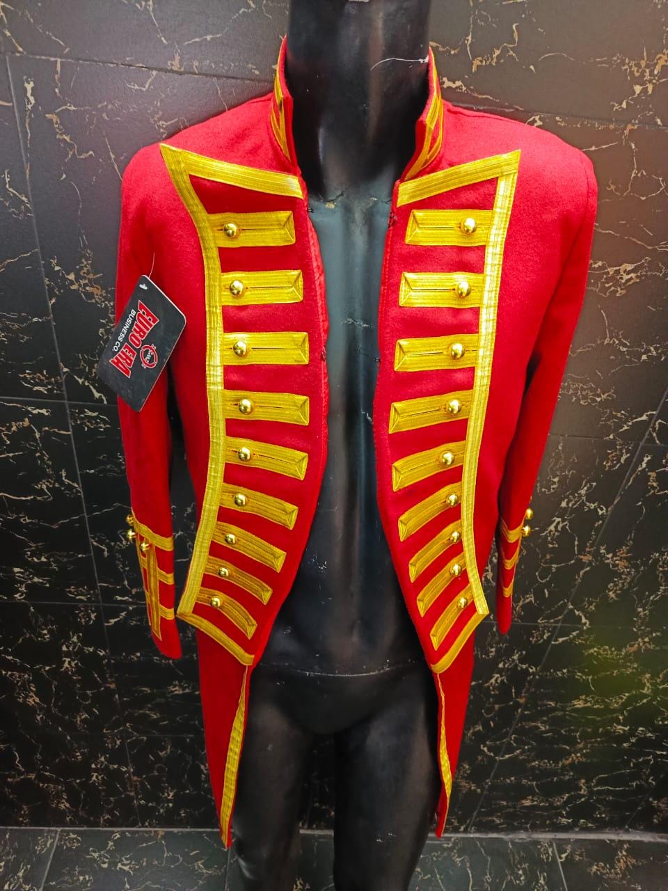 New Napoleonic Regency Admiral Frock Tail Coat | Military Tailcoat, Steampunk Uniform, Red Jacket