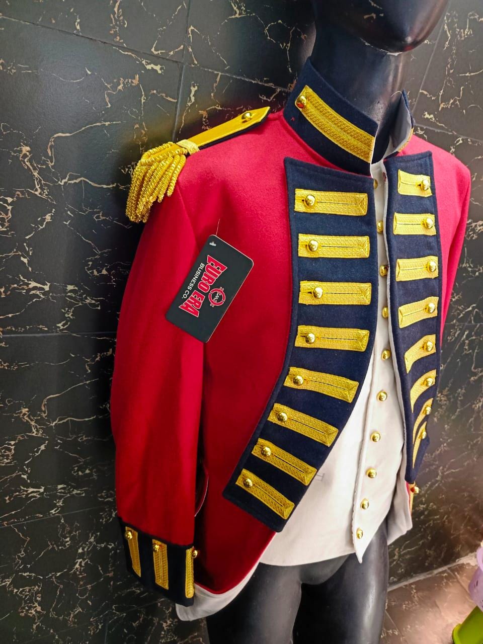 Napoleonic Foot Officer Tailcoat & Waistcoat: Military Steampunk Uniform