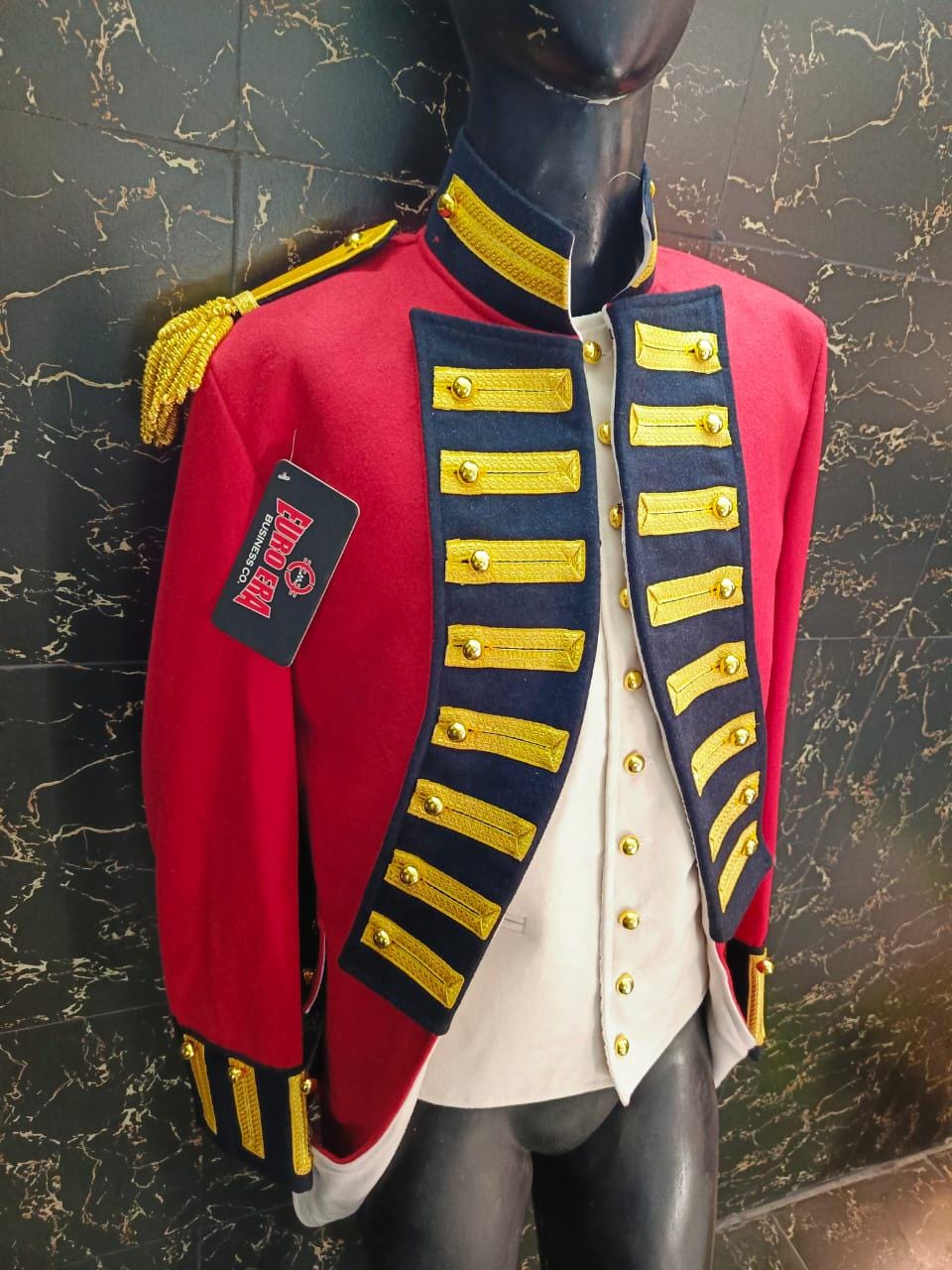 Napoleonic Foot Officer Tailcoat & Waistcoat: Military Steampunk Uniform