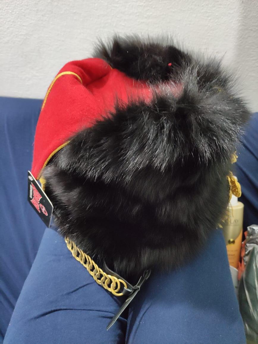 Napoleonic Hussar Guard Busby Hat: Leather Colback, Horse Hunter
