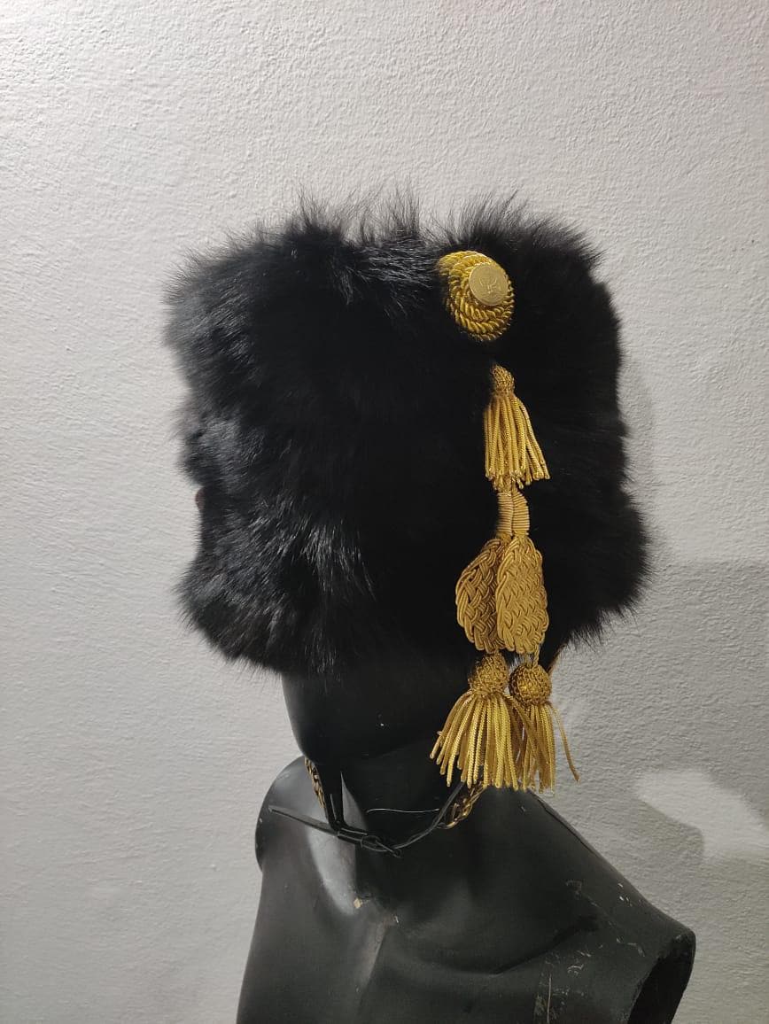 Napoleonic Hussar Guard Busby Hat: Leather Colback, Horse Hunter