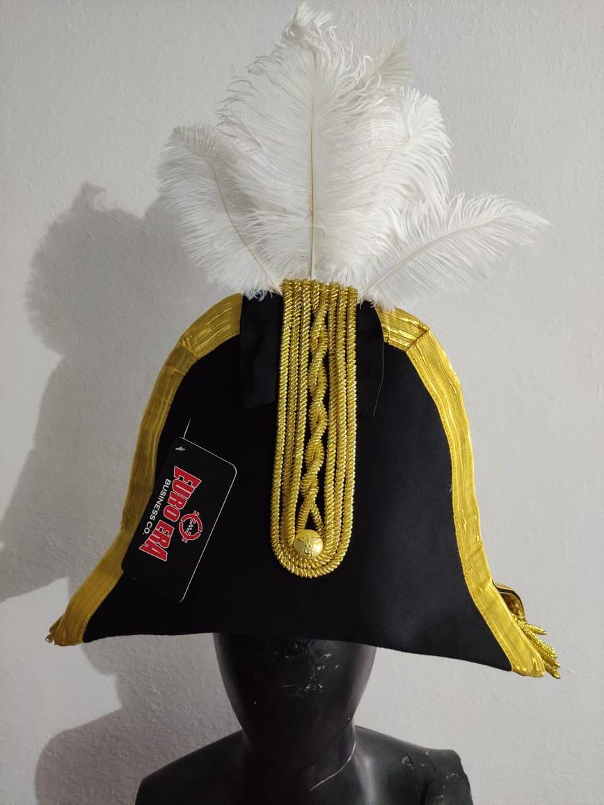 Felted Wool Napoleonic Bicorn Hat: Prussian General Officer Style