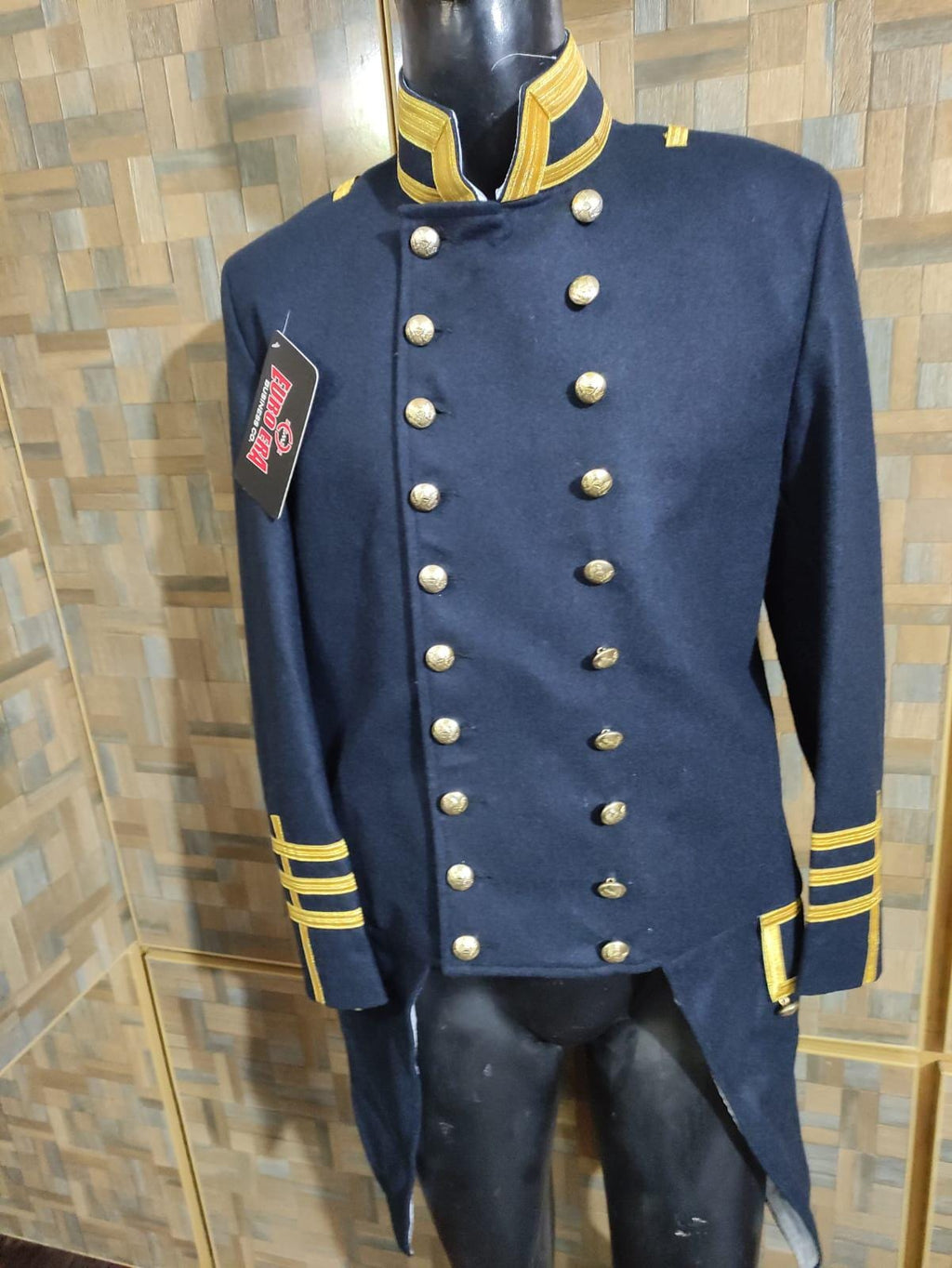 Civil War Style USMC Officer Frock Coat: Navy Blue Military Jacket
