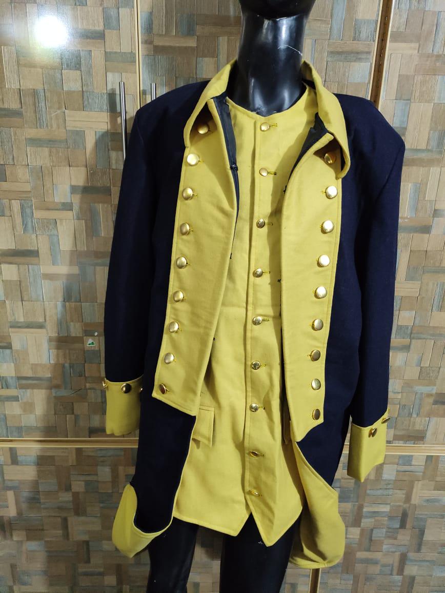 Napoleonic Wool Frock Coat & Waistcoat: Military Steampunk Uniform
