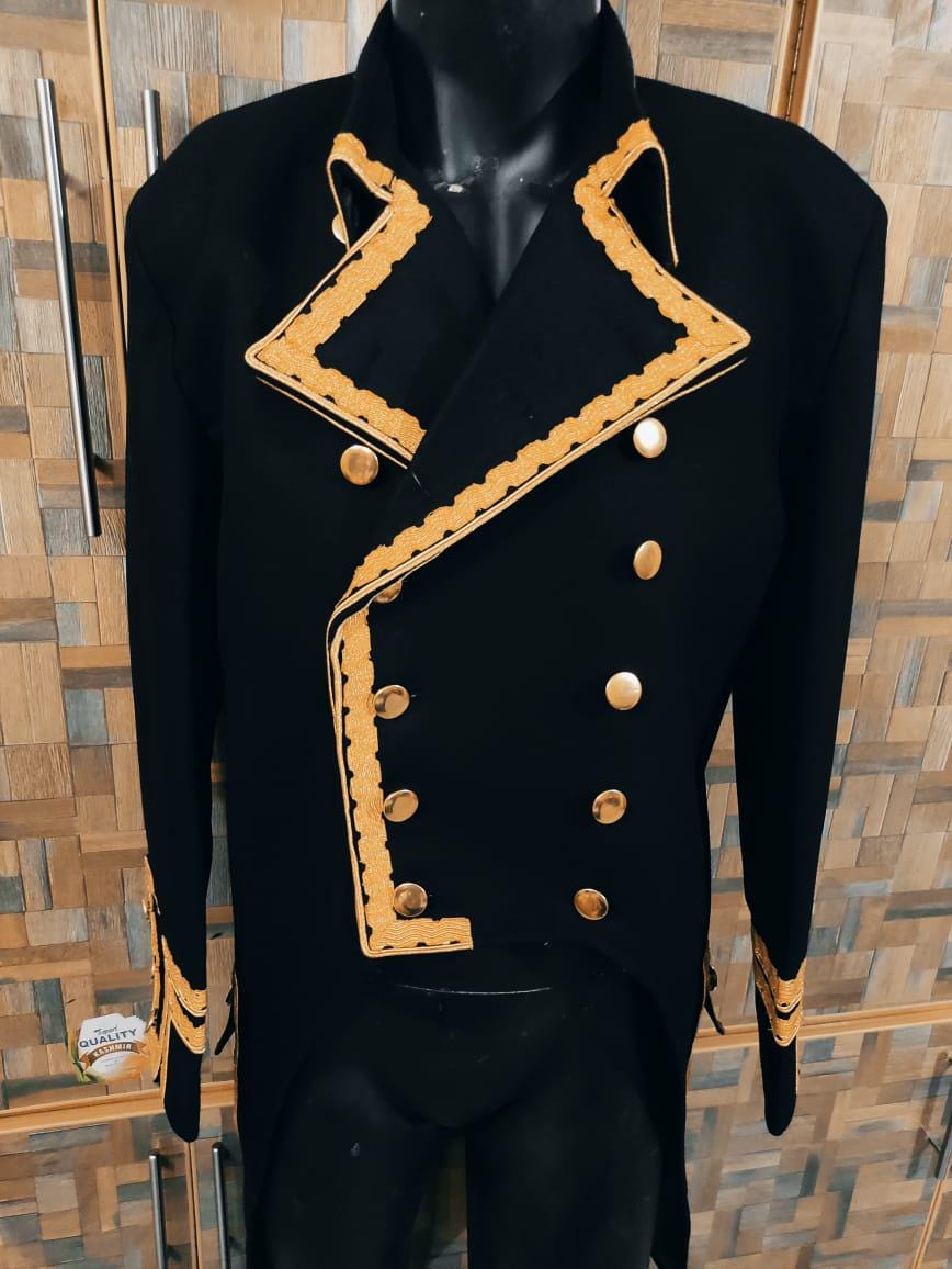 Napoleonic French General Frock Coat: Wool Military Tailcoat