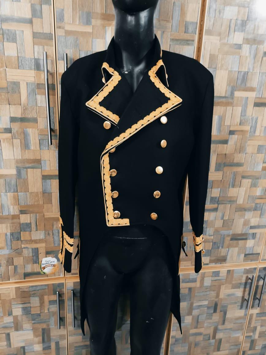 Napoleonic French General Frock Coat: Wool Military Tailcoat