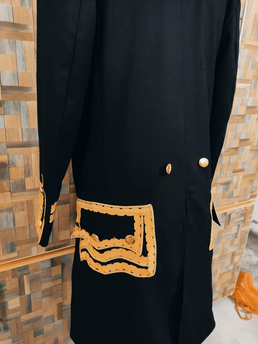 Napoleonic French General Frock Coat: Wool Military Tailcoat