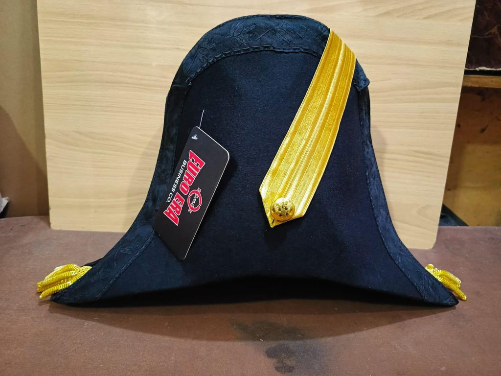 Napoleonic British Officer Bicorn Hat: Wool & French Braid