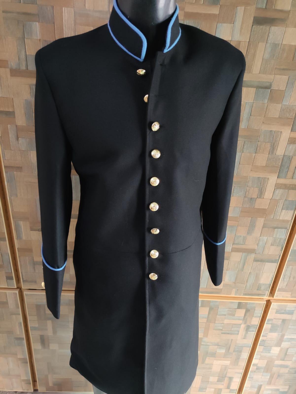 Civil War US Union Officer Frock Coat: Black Wool Military Jacket