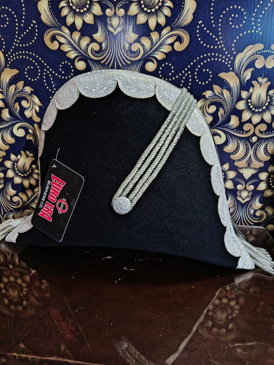 Leather Napoleonic French Imperial Guard Officer Hat: Cosplay Costume