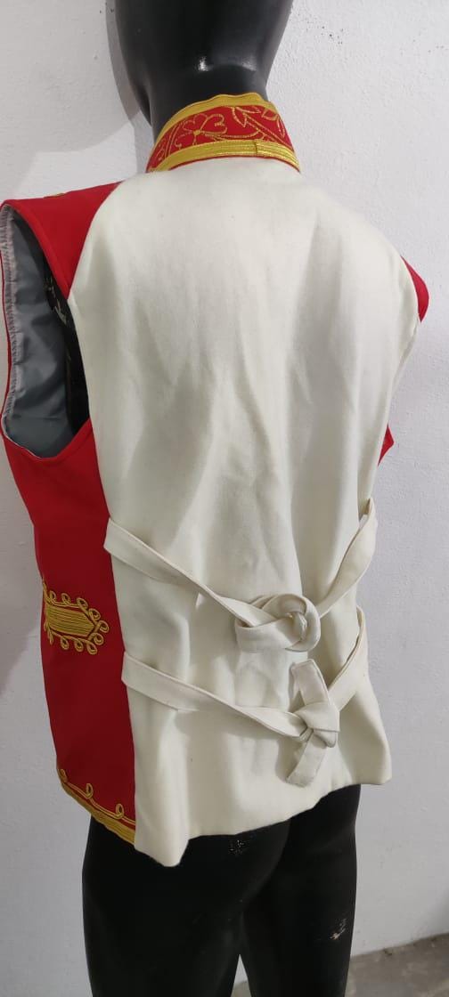 Napoleonic Hussars Waistcoat: Red Military Style Cavalry Uniform