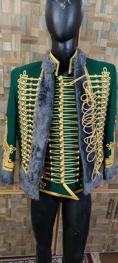 Napoleonic Hussars Wool Pelisse Jacket: Lieutenant of the Guard Tunic
