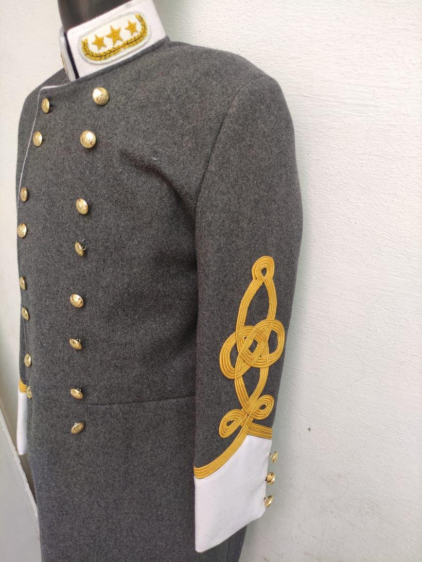 Civil War Confederate General Officer Frock Coat jacket with Rank Stars | Double Breasted Military jacket | Formal Wool Coat