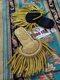 Hand Embroidered Napoleonic French Marshall Epaulette: Gold Fringe Military Attire