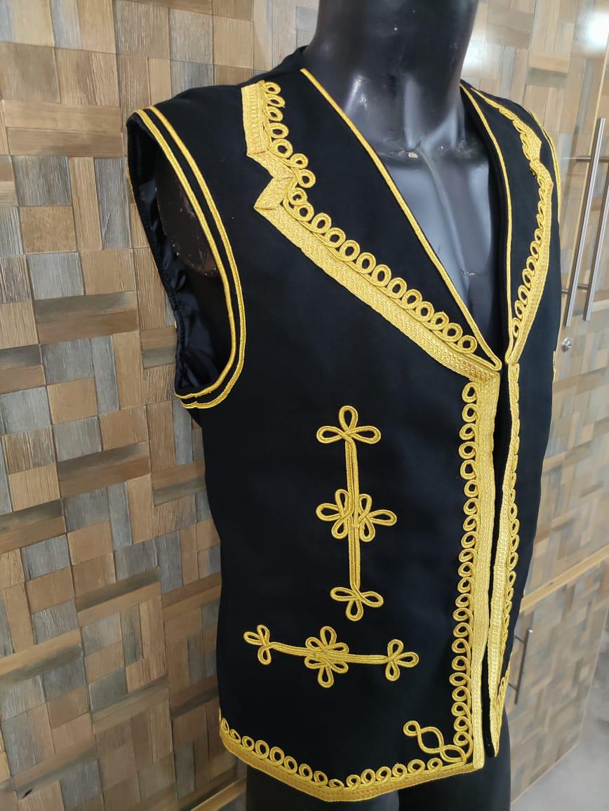 Jimi Hendrix Style Hussars Vest: Embroidered Bohemian Rock Statement