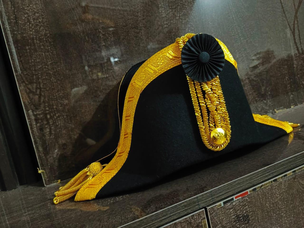 Felted Wool Bicorn Hat: Napoleonic Prussian General Style