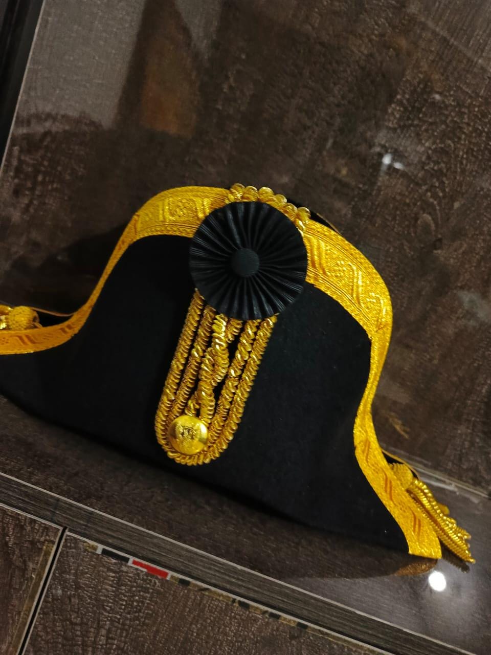 Felted Wool Bicorn Hat: Napoleonic Prussian General Style