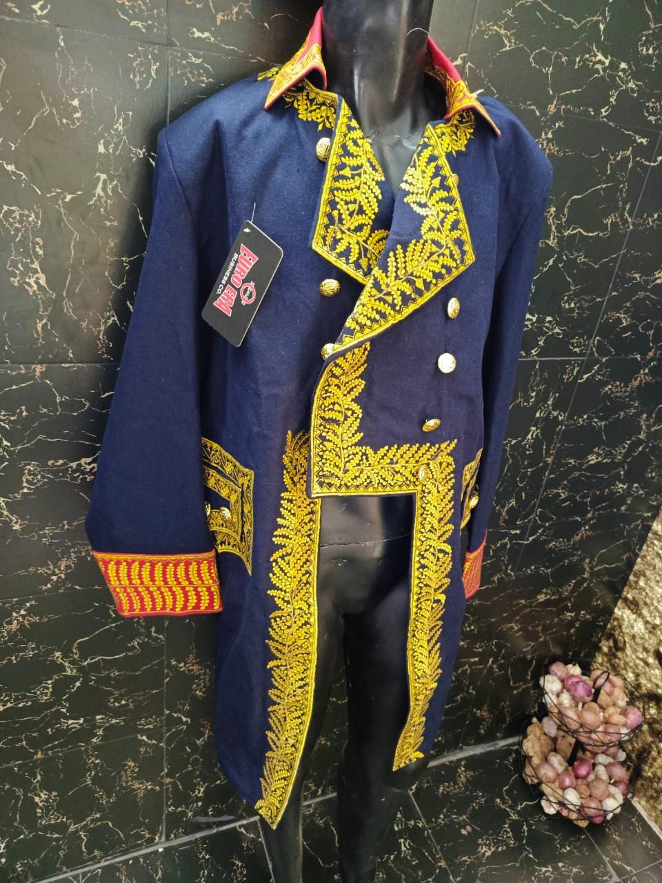 Napoleonic General Officer Wool Frock Coat: 1st Empire Military Tailcoat