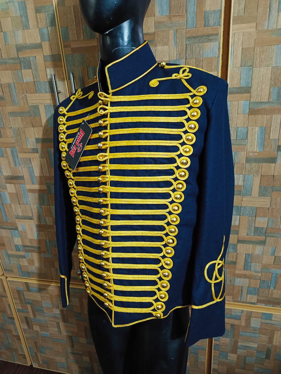 Napoleonic Hussars Tunic Jacket: Gold Button Officer Coat