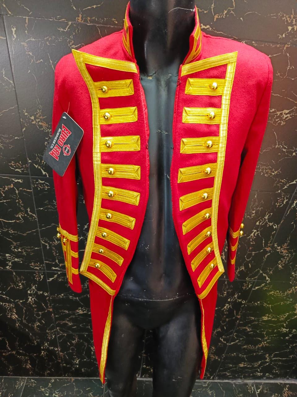 New Napoleonic Regency Admiral Frock Tail Coat | Military Tailcoat, Steampunk Uniform, Red Jacket