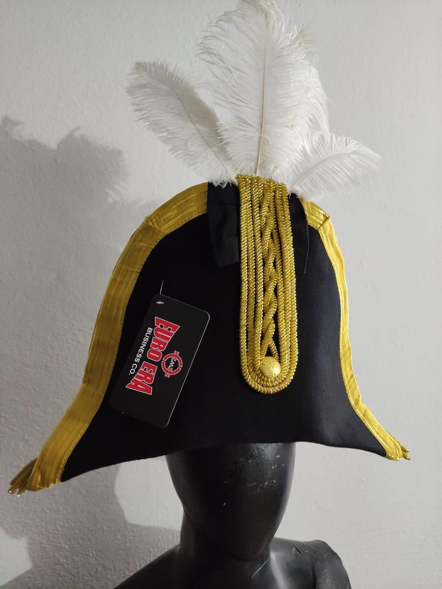 Felted Wool Napoleonic Bicorn Hat: Prussian General Officer Style