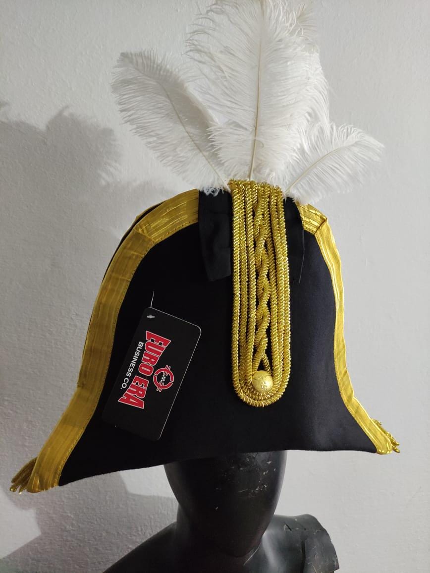 Felted Wool Napoleonic Bicorn Hat: Prussian General Officer Style