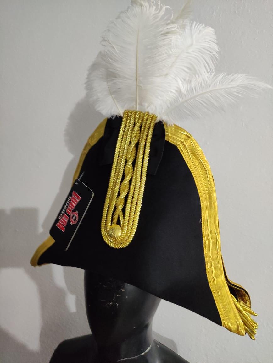 Felted Wool Napoleonic Bicorn Hat: Prussian General Officer Style