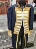 Wool Napoleonic Naval Admiral Frock Coat: 18th Century Regency Tailcoat