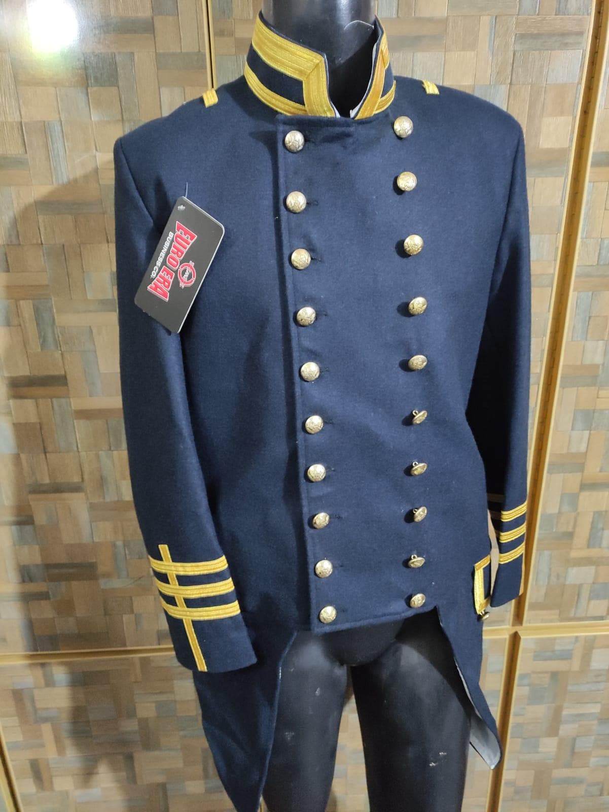 Civil War Style USMC Officer Frock Coat: Navy Blue Military Jacket