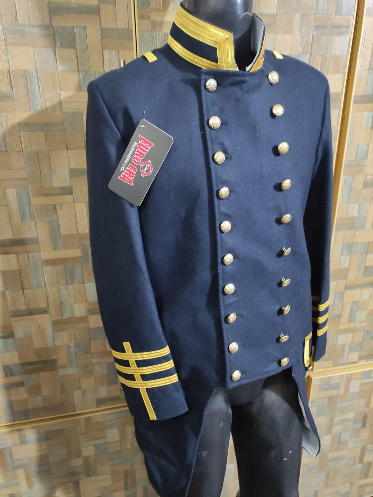 Civil War Style USMC Officer Frock Coat: Navy Blue Military Jacket