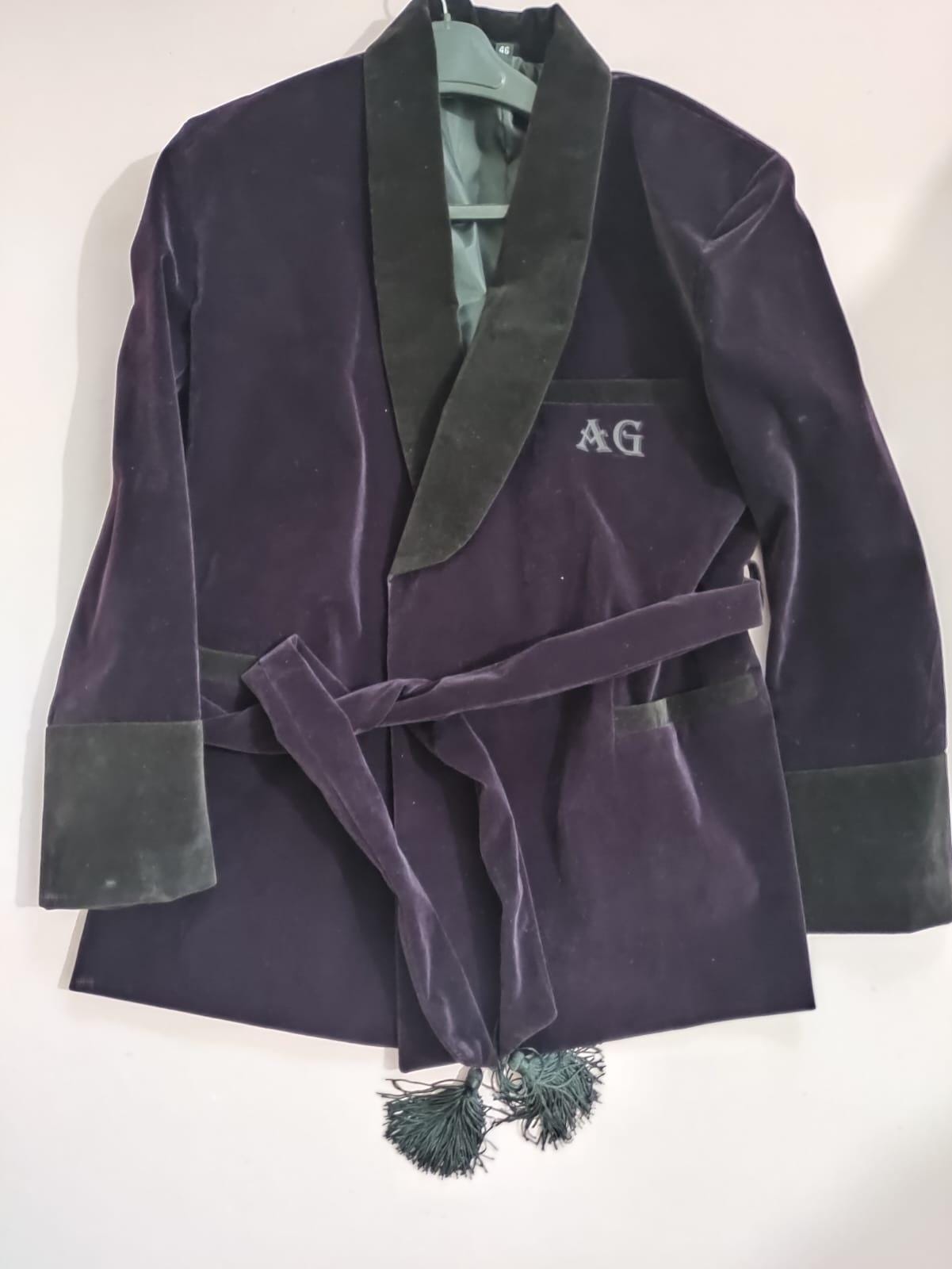 New Purple Velvet Smoking Robe Coat Jacket Wedding Party Wear Robe Smoking COAT with custom name | Custom Monogram Robe | Unisex Velvet Robe