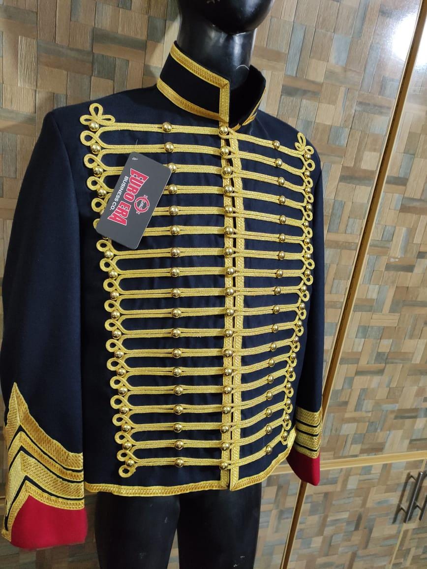 Napoleonic Hussars Wool Tunic Jacket: French Horse Hunter Guards Officer