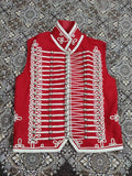 Napoleonic Hussar Waistcoat: Vintage Red Braided Cosplay Outfit