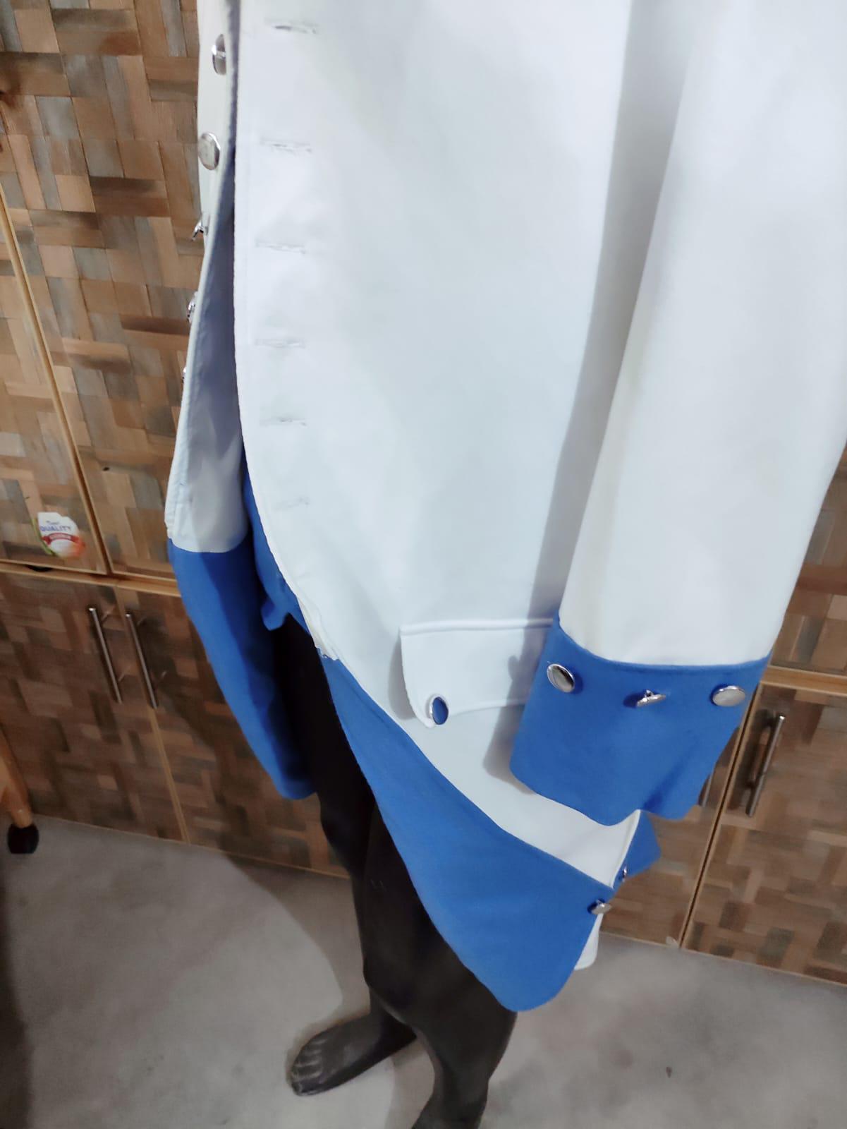 Wool Napoleonic Frock Coat & Waistcoat: Revolutionary War Officer Uniform