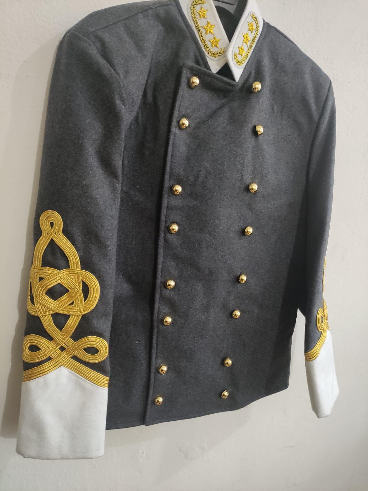 Civil War Confederate General Officer Coat jacket with Rank Stars | Militaryjacket | Men Officer Jacket | Formal Wool Coat | Military Coat