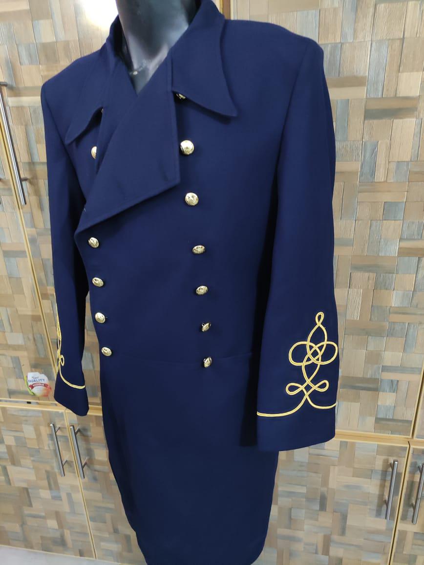 Civil War US Navy Captain Frock Coat: Double Breasted Wool Officer Jacket