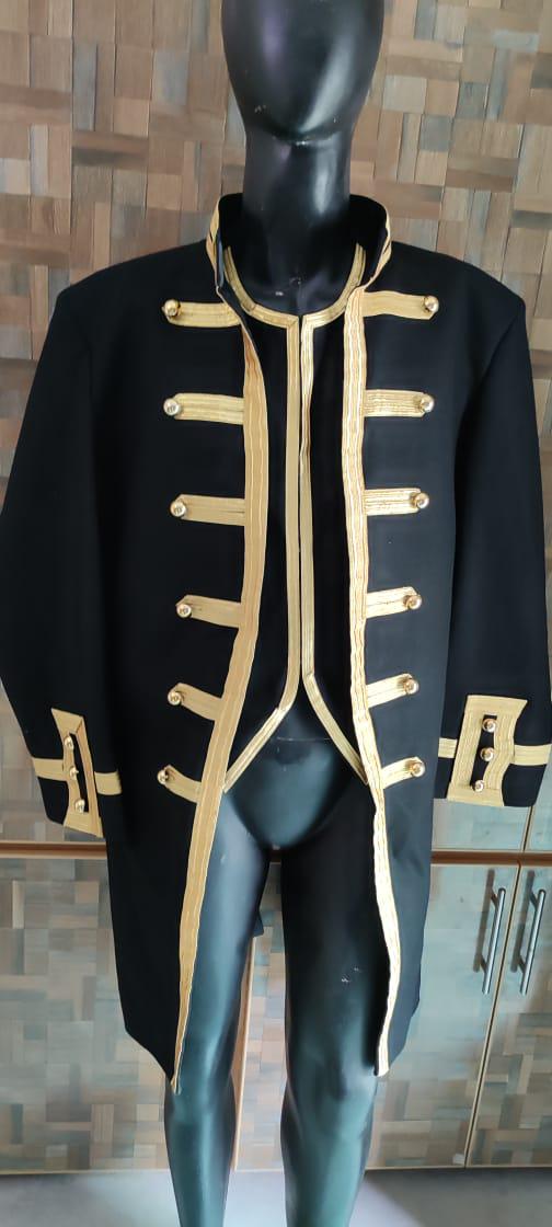 Napoleonic Wool Frock Coat & Waistcoat: Revolutionary War, Navy Style