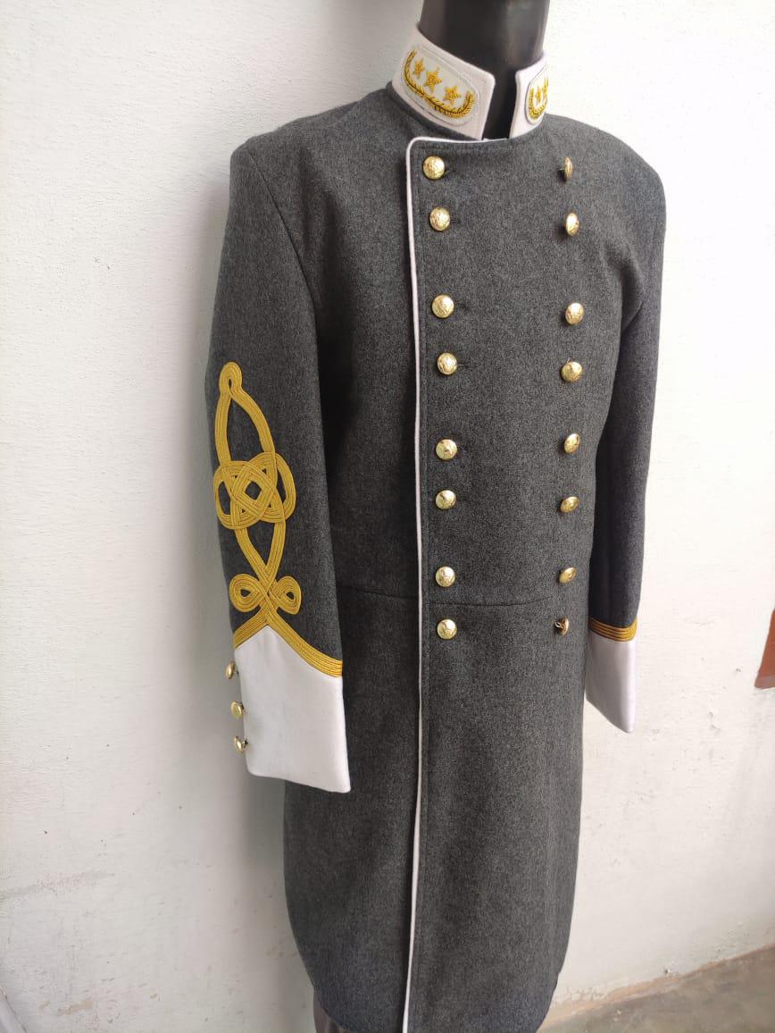 Civil War Confederate General Officer Frock Coat jacket with Rank Stars | Double Breasted Military jacket | Formal Wool Coat