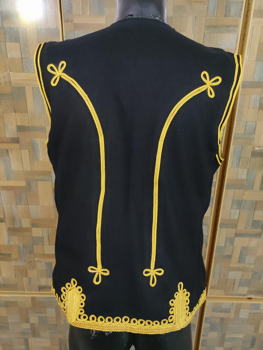 Jimi Hendrix Style Hussars Vest: Embroidered Bohemian Rock Statement