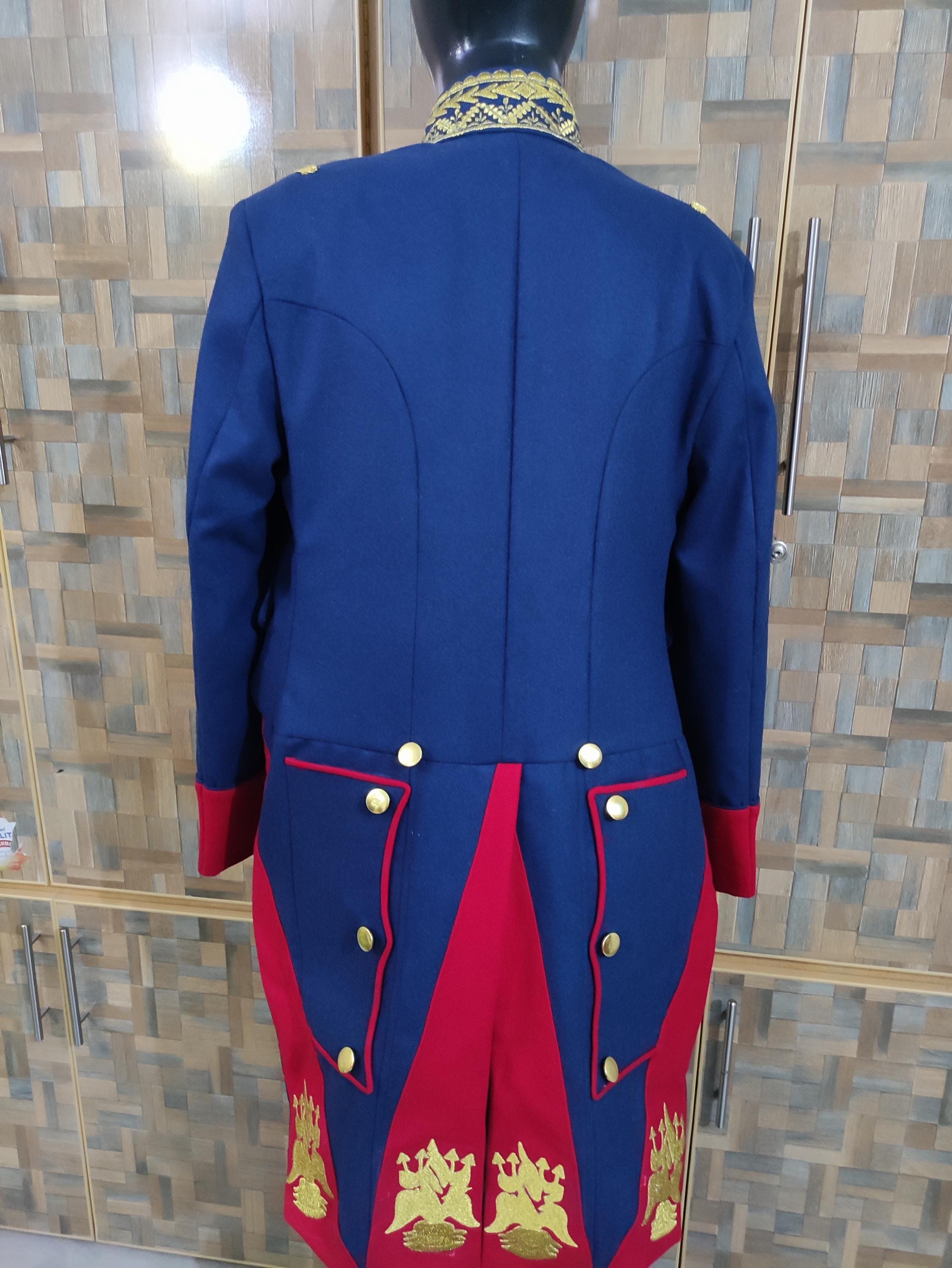 Napoleonic Wool Frock Coat: Dragoon Officer, Steampunk Uniform