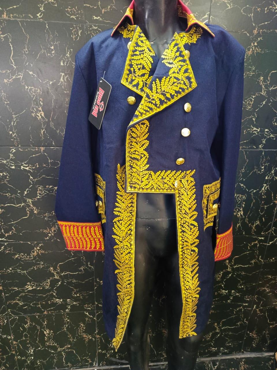 Napoleonic General Officer Wool Frock Coat: 1st Empire Military Tailcoat