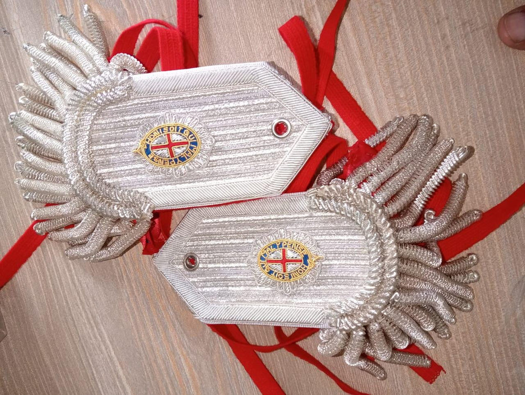 British Empire Officer Epaulettes: Gold Shoulder Tassels, Reenactment Costume