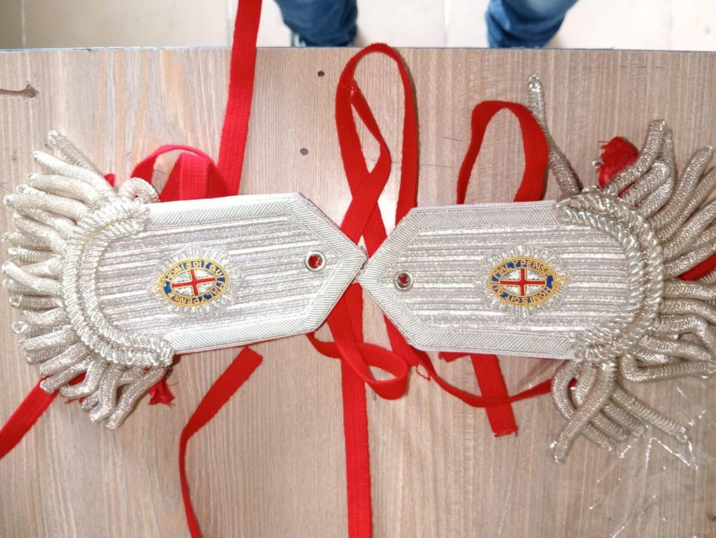 British Empire Officer Epaulettes: Gold Shoulder Tassels, Reenactment Costume