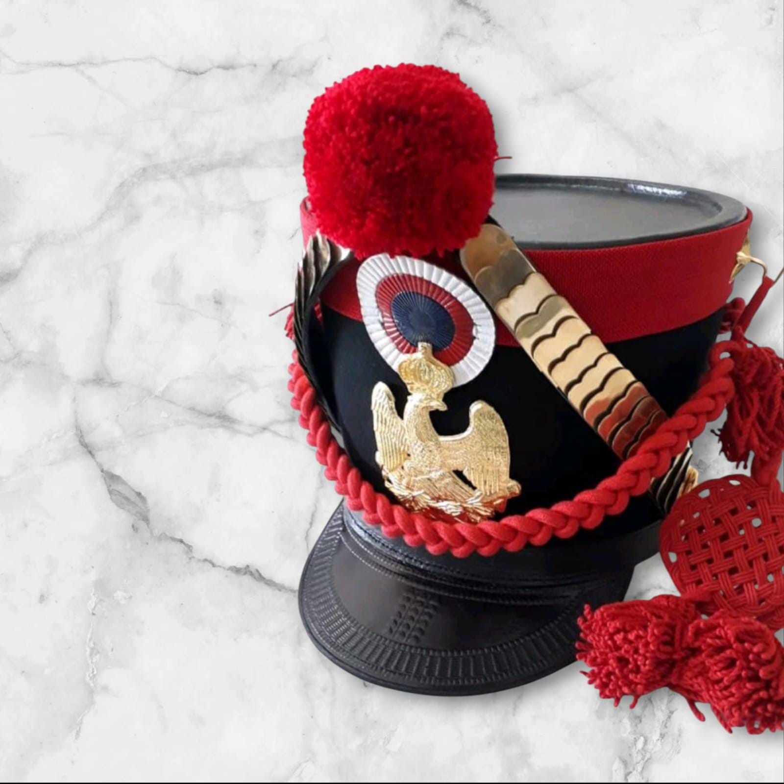 Handmade Napoleonic Shako Hat: French Empire Military Reenactment Costume