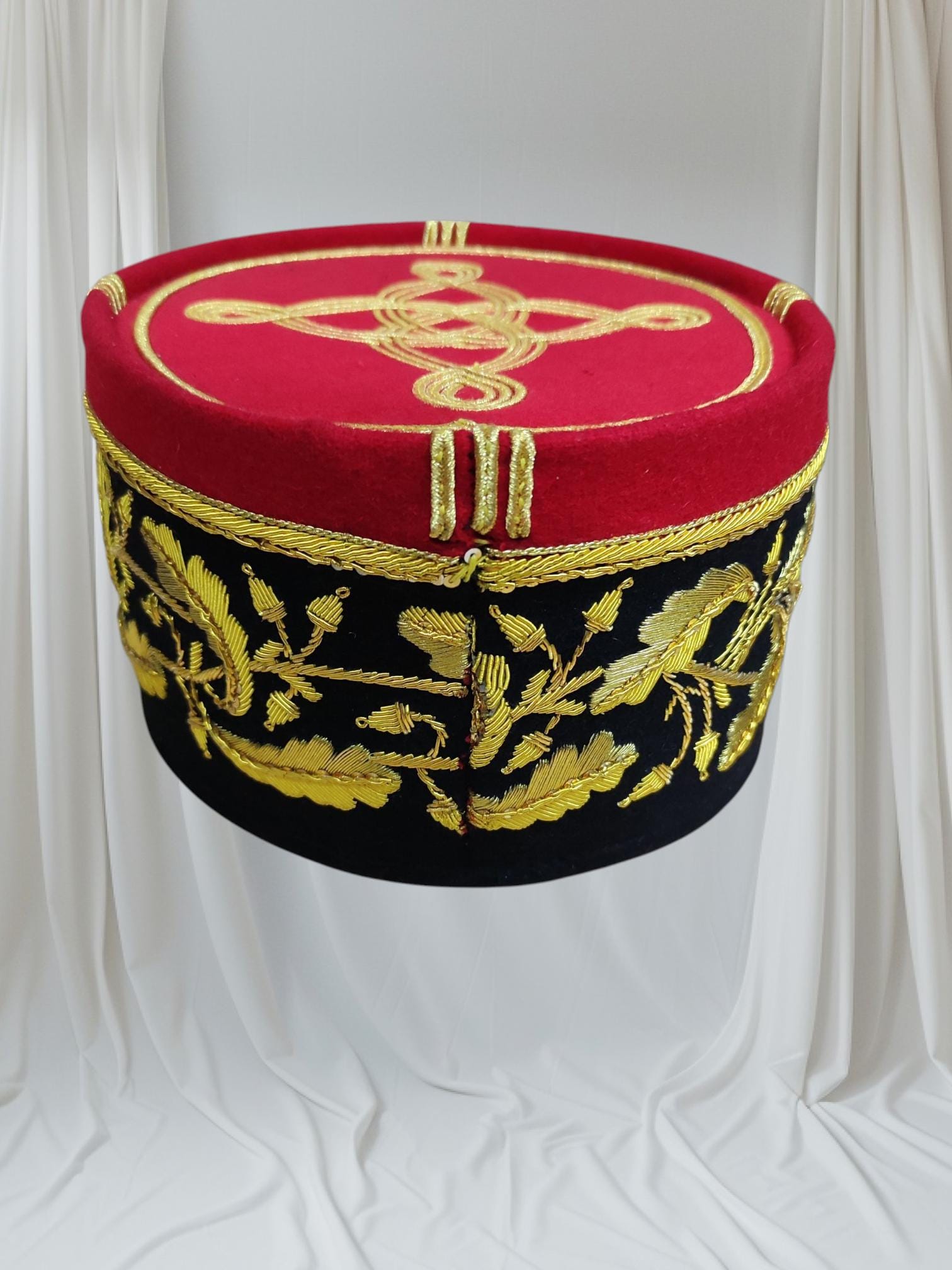 French General Kepi Hat: 18th-19th Century Band Uniform, Wool & Leather